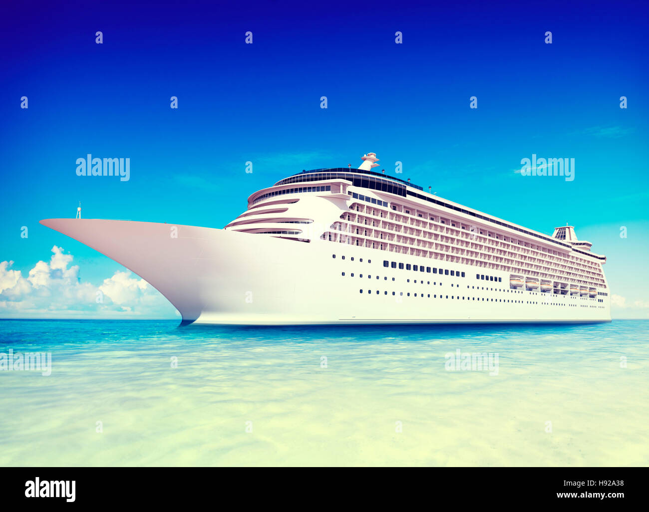 Kreuzfahrt Urlaub Reise Strand Sommer Reise Himmel Meer Konzept Stockfoto