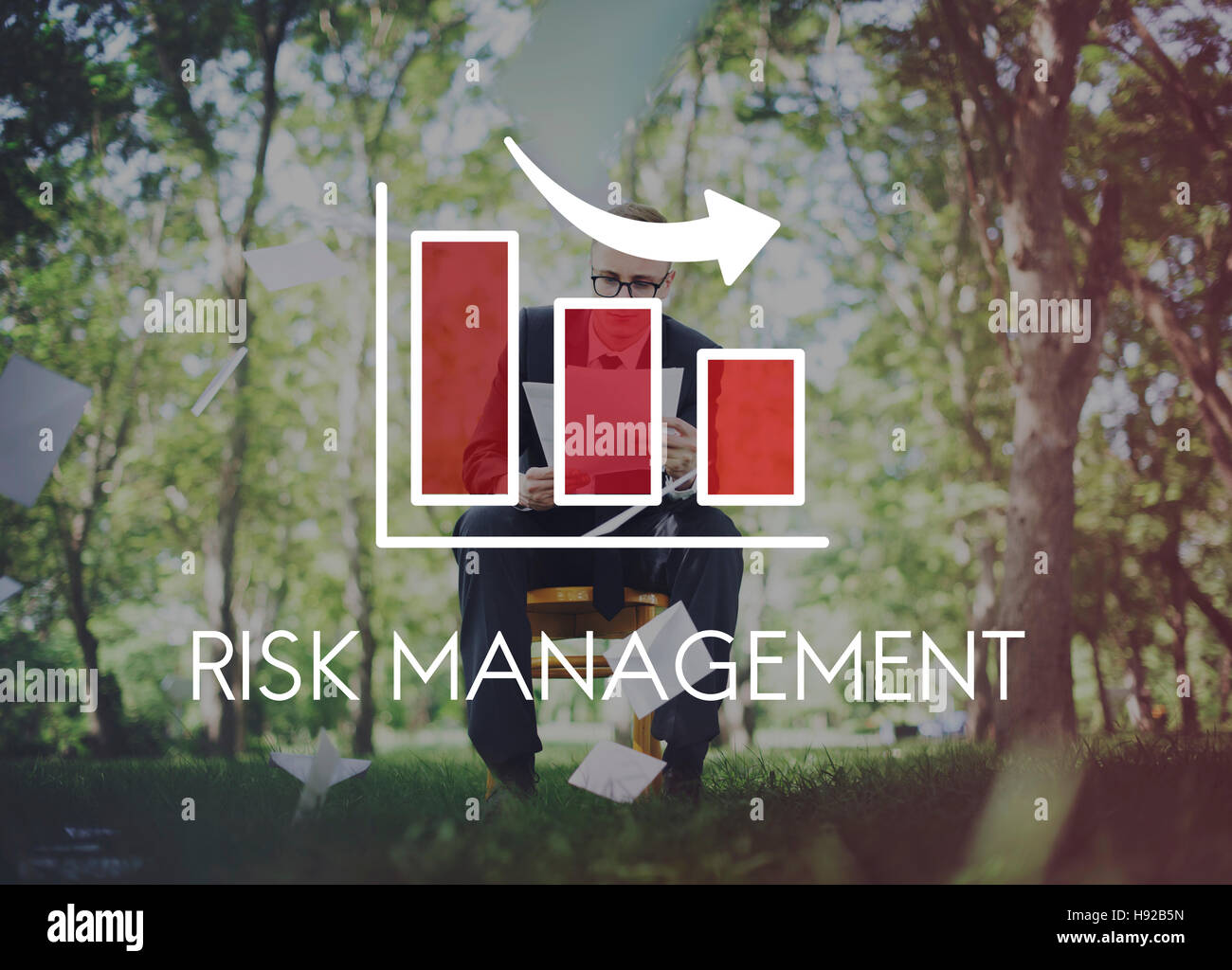 Risk Management Diagramm Diagramm Pfeil-Konzept Stockfoto