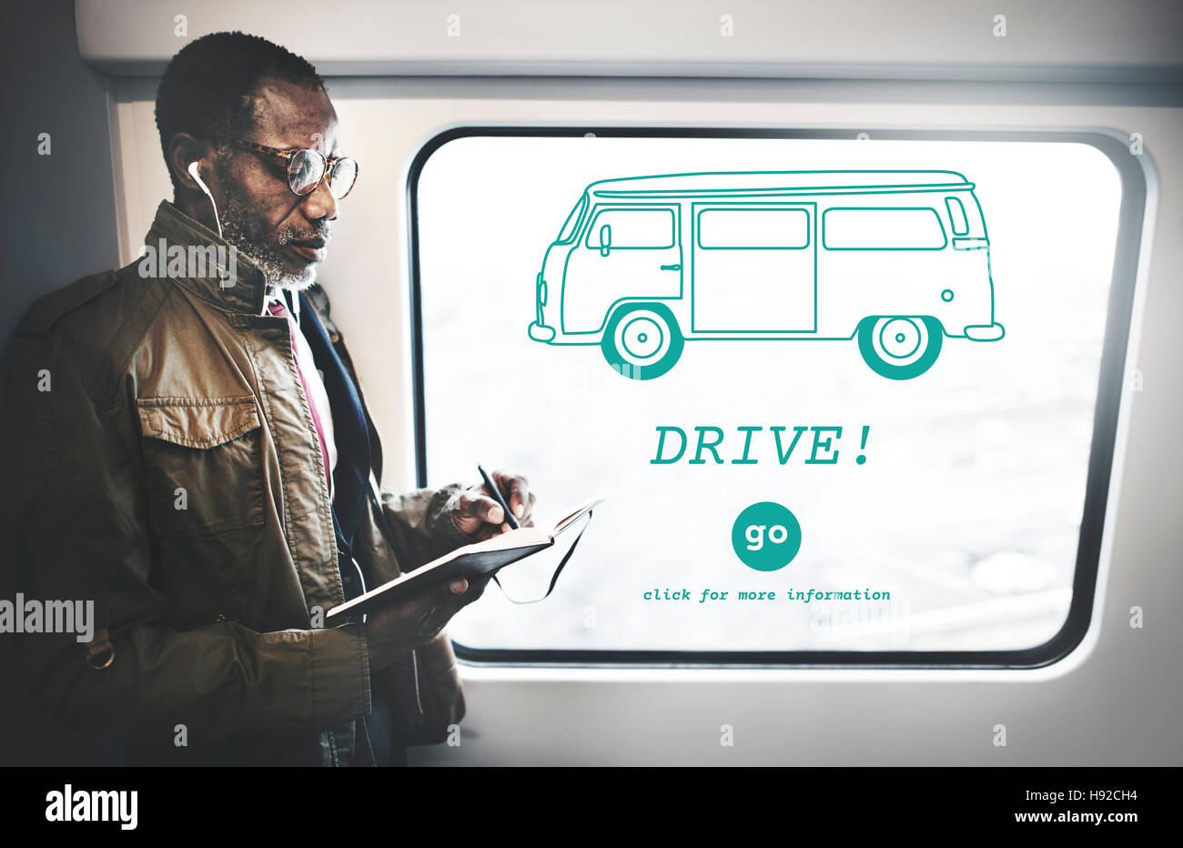 Retro-Auto Tour Ziel Reisekonzept Stockfoto