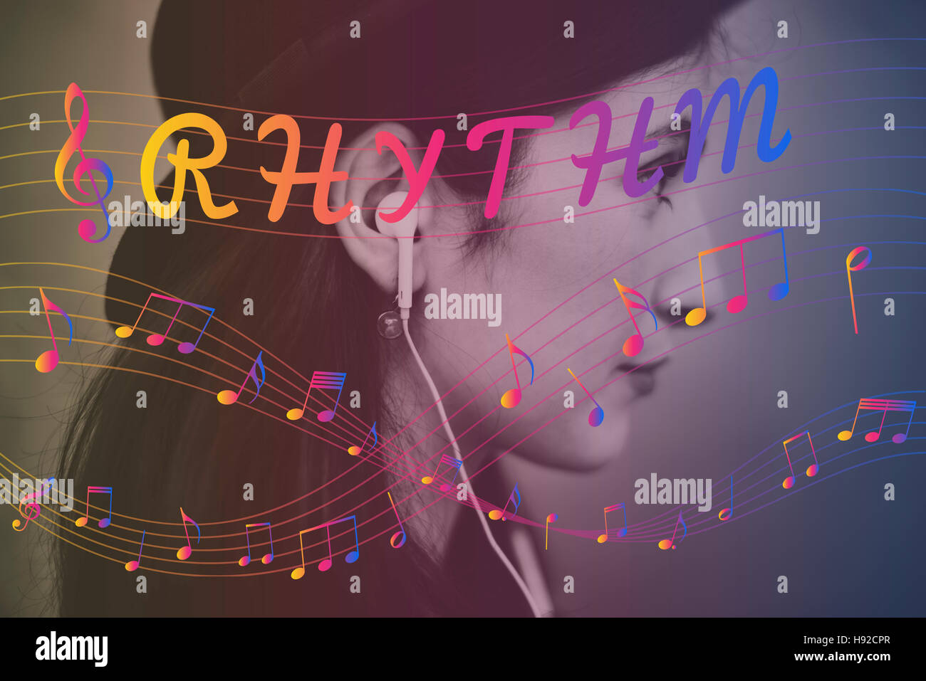 Melodie Musik Note Rhythmus Grafikkonzept Stockfoto