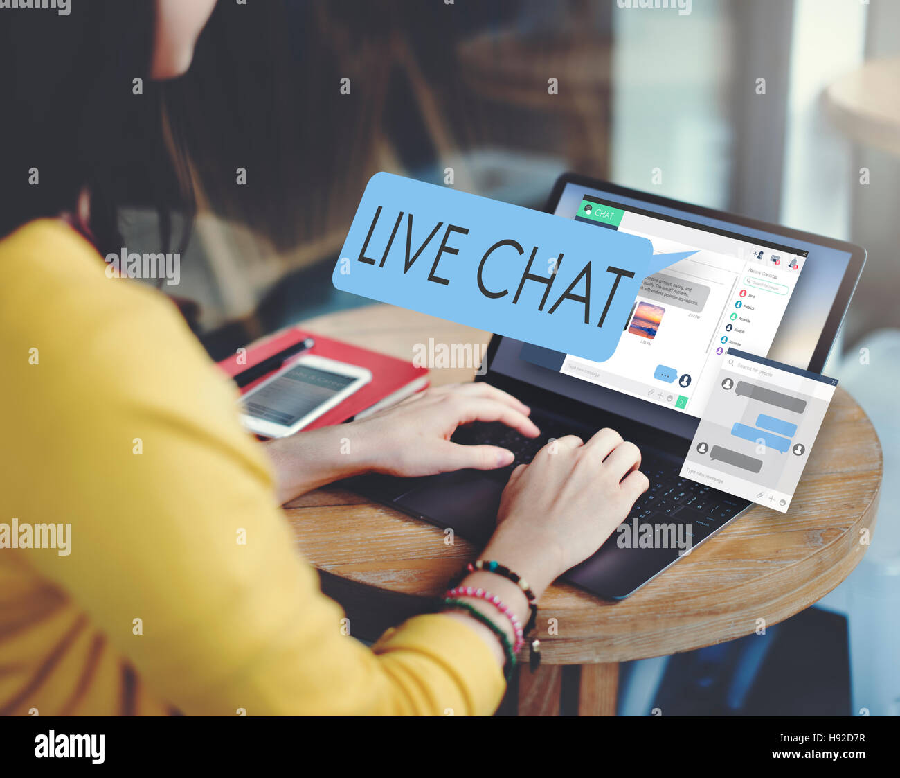 Live Chat chatten Kommunikation Digital Web-Konzept Stockfoto