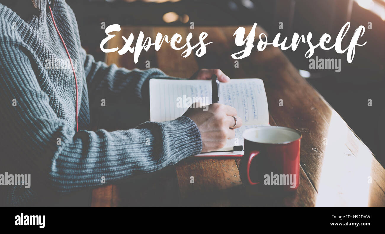 Express Yourself Aspiration Start positives Ziel Konzept Stockfoto