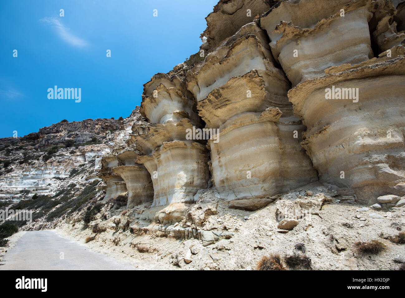 Pilz geformte Berge auf Kreta, Griechenland Stockfoto