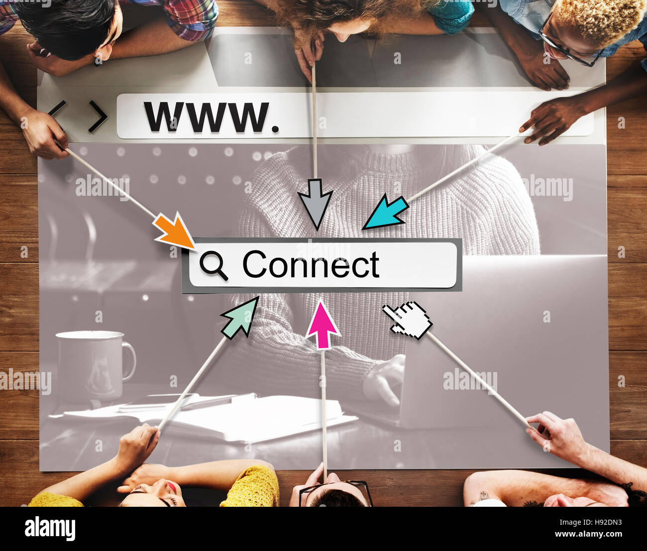 Link Netzwerk Website Online Technologiekonzept UI zu verbinden Stockfoto