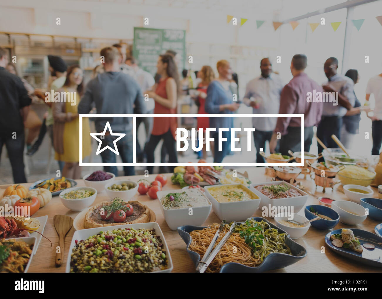 Buffet-Catering-Küche kulinarische Konzept Essen Essen Stockfoto