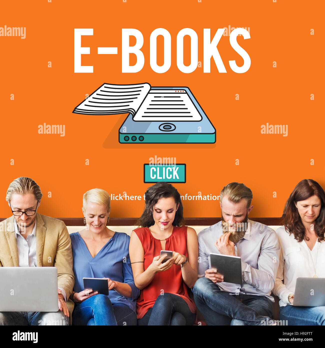 E-Book E-Learning elektronische Internet Mobilitätskonzept Stockfoto