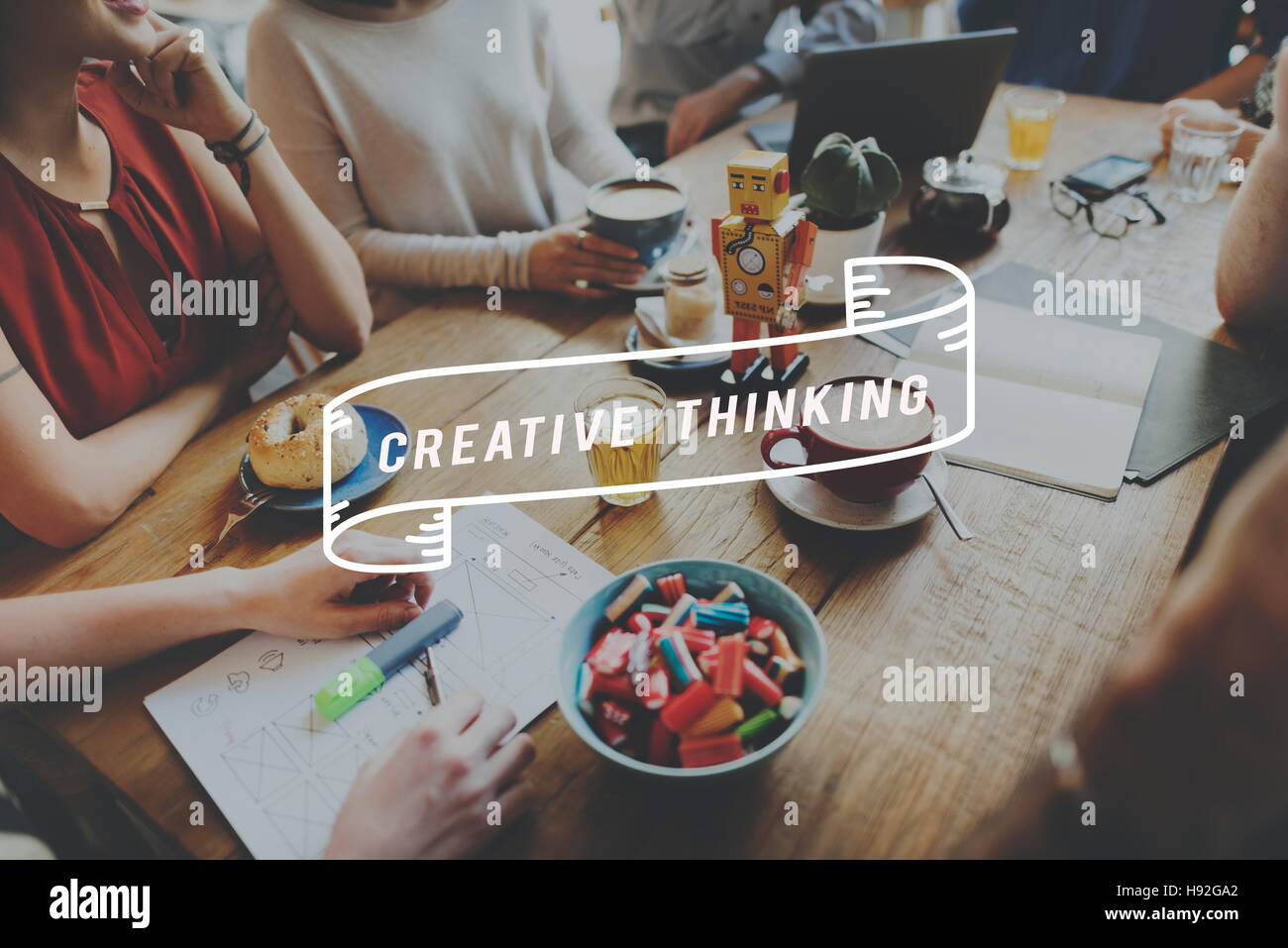 Kreatives Denken Design Ideen Imagination Inspiration Konzept Stockfoto