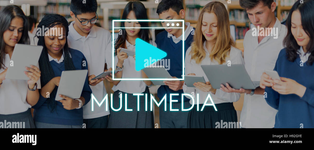 Multimedia-Kommunikation-Technologie-Netzwerk-Konzept Stockfoto