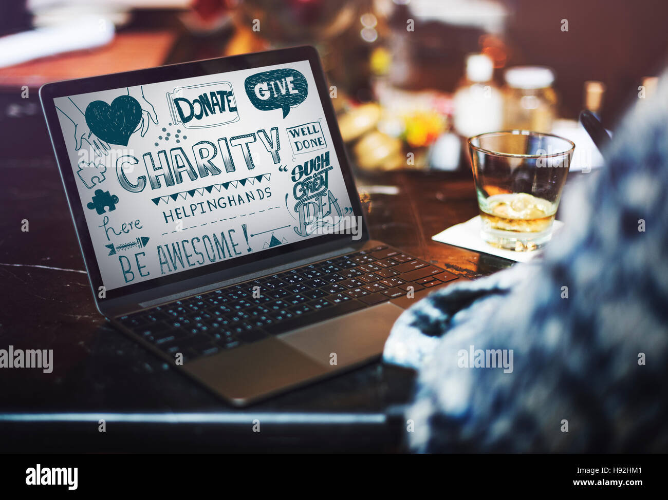 Geben Sie Almosen Spende Grafikkonzept Stockfoto