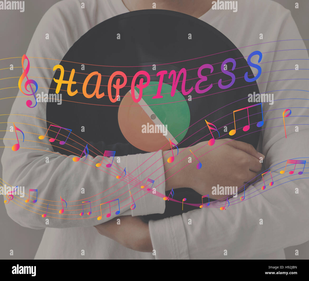 Melodie Musik Note Rhythmus Grafikkonzept Stockfoto