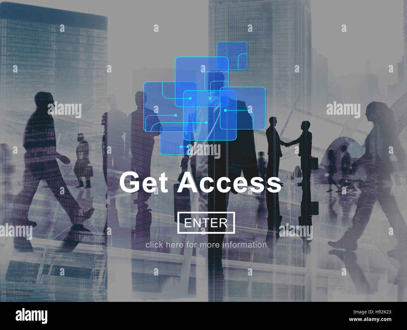 Erhalten Sie Zugang erreichbar Verfügbarkeit Online-Technologie-Konzept Stockfoto