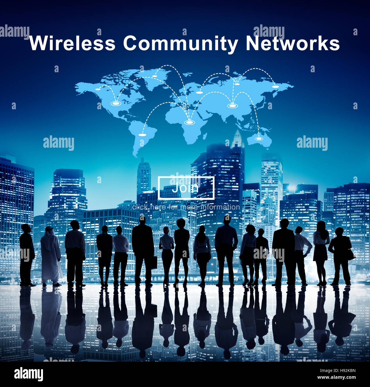 Wireless-Community Netzwerke Internet-Sharing-Konzept Stockfoto