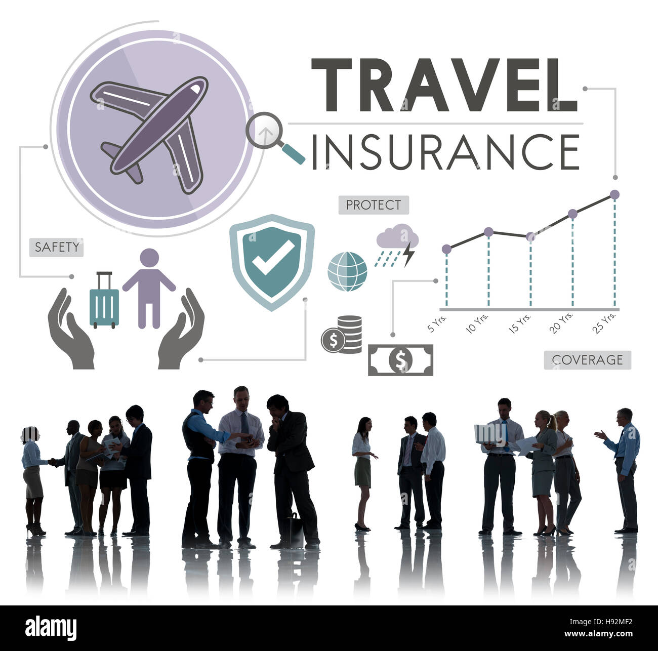 Reise Versicherung Ziel Tourismus Urlaub Konzept Stockfoto