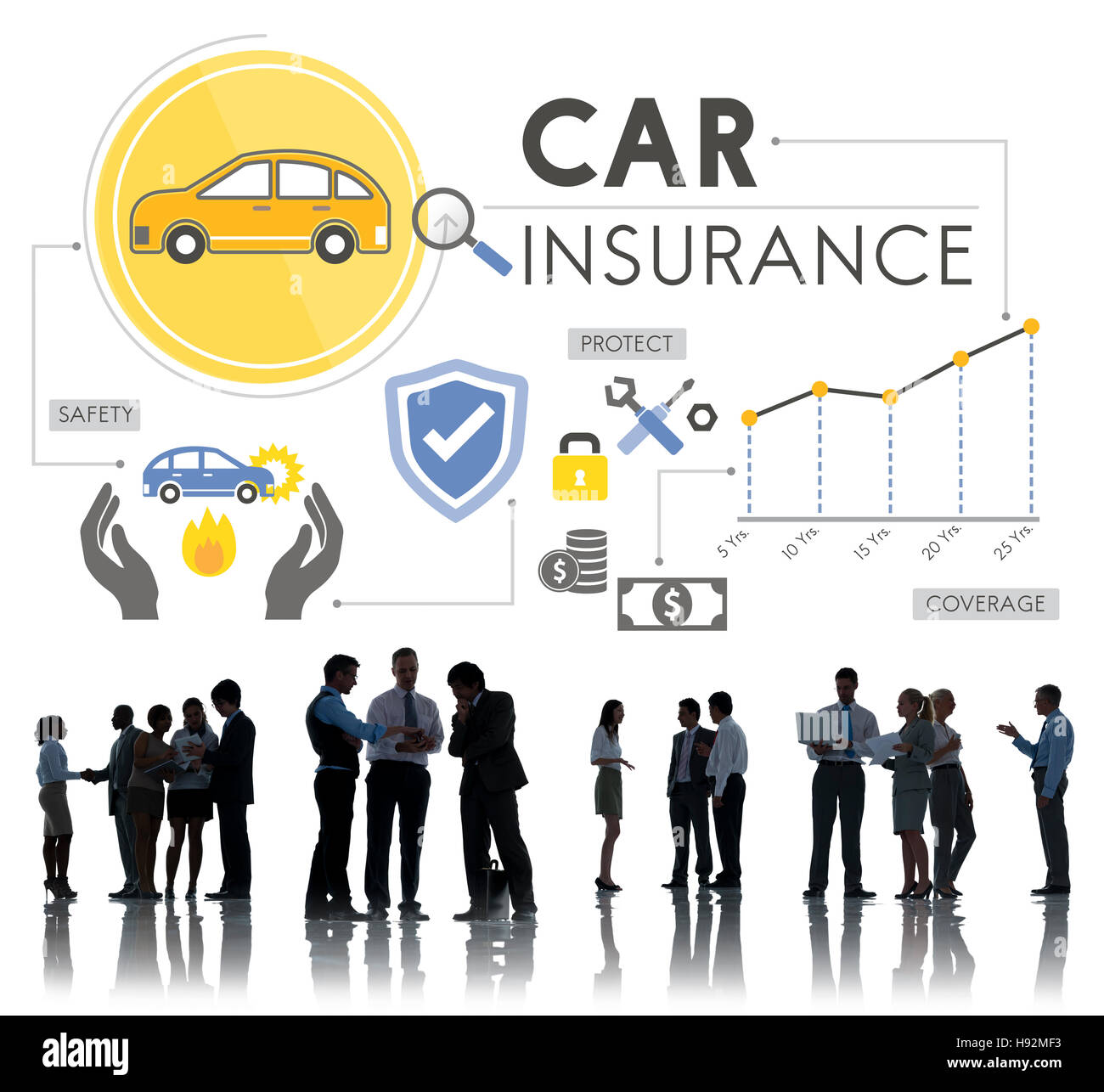 Auto Versicherungen Sicherheit Deckungskonzept Stockfoto