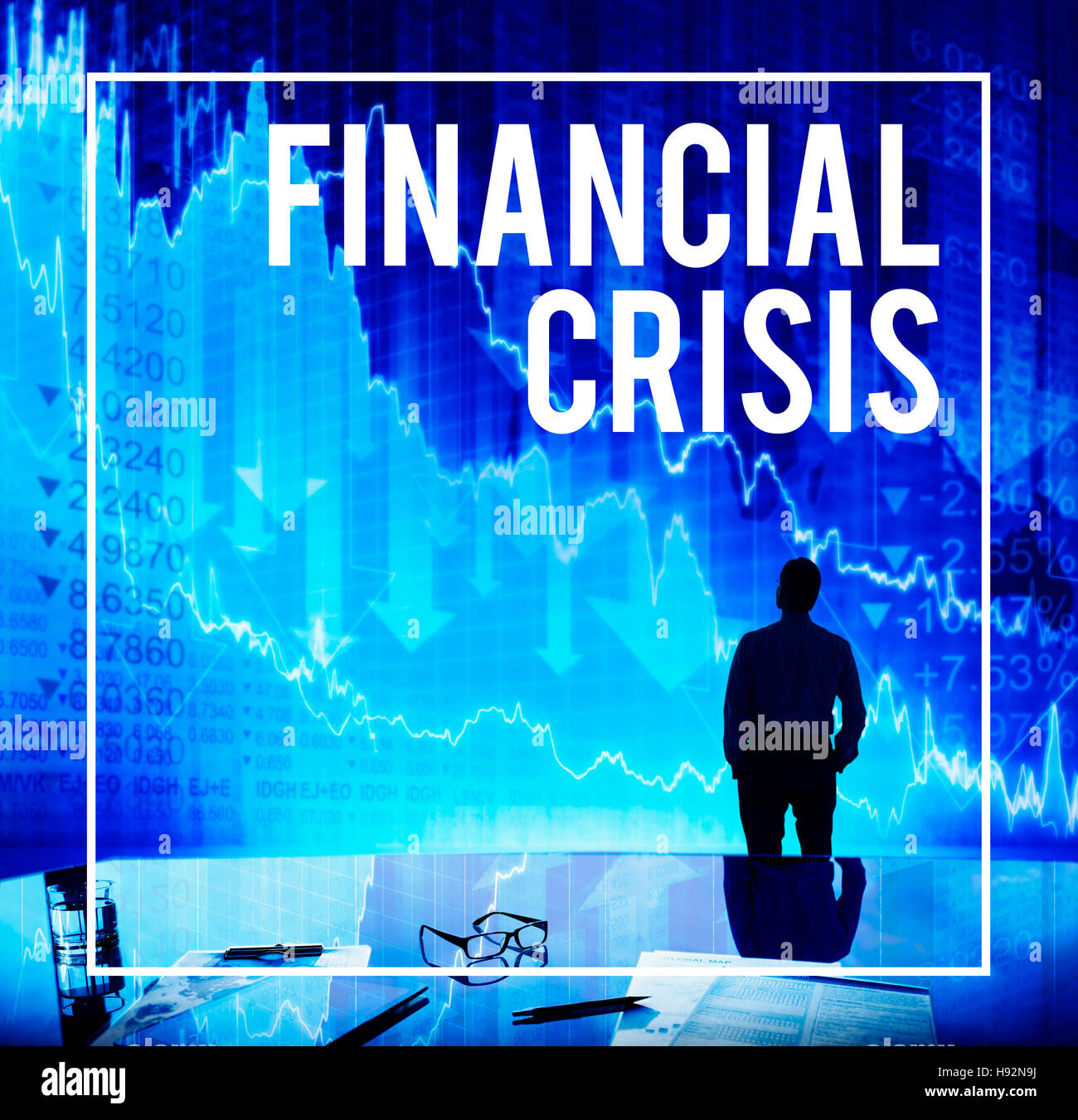 Finanzkrise Problem Depression Wirtschaftskonzept Stockfoto