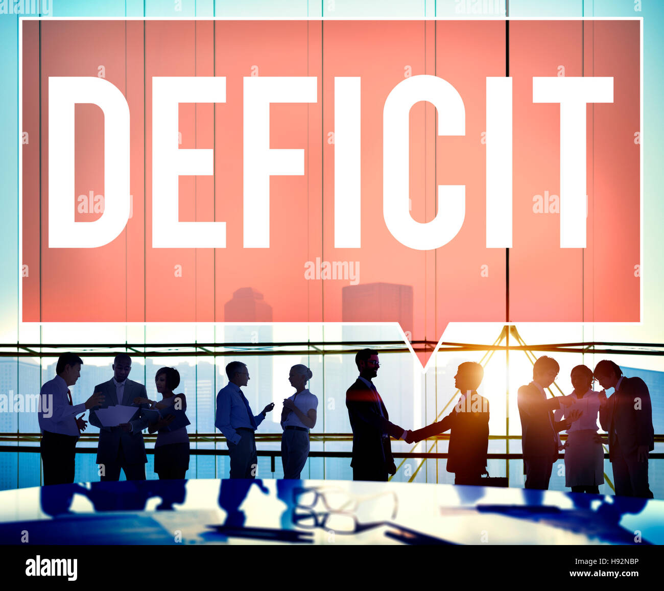Defizit Risikoverlust abziehen Rezession Konzept Stockfoto