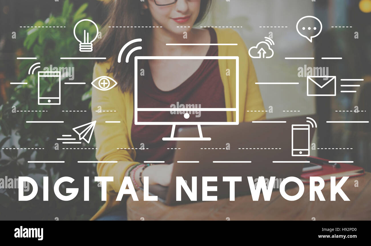 Digitale Netzwerk Verbindung Technologie Kommunikationskonzept Stockfoto