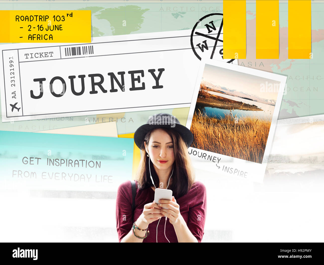 Reise Reisen Destinatiion entdecken Sie Tour-Konzept Stockfoto