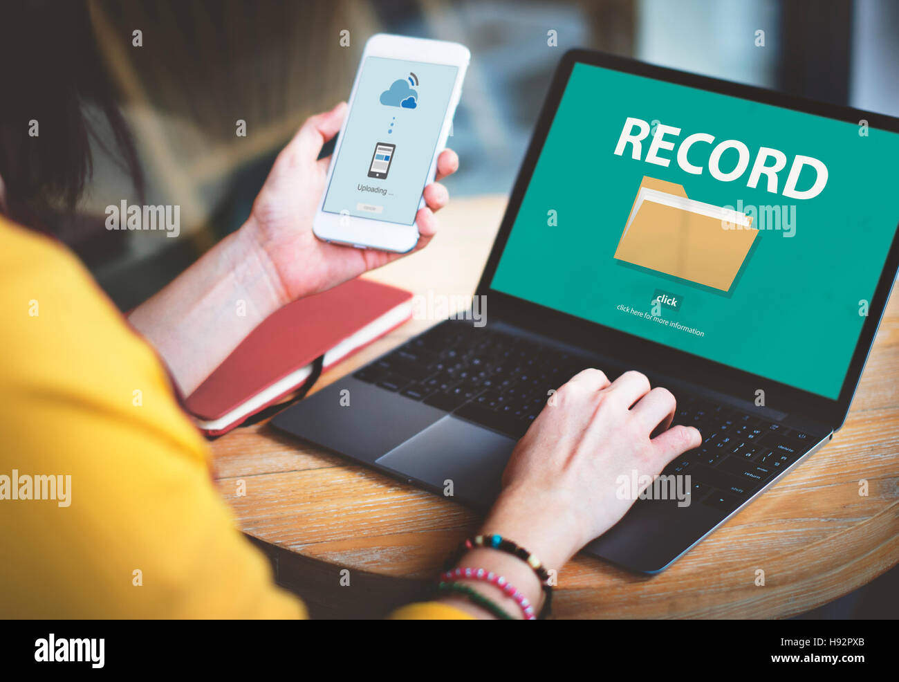 Rekord vertraulichen Privatsphäre Infomation Datenkonzept Stockfoto