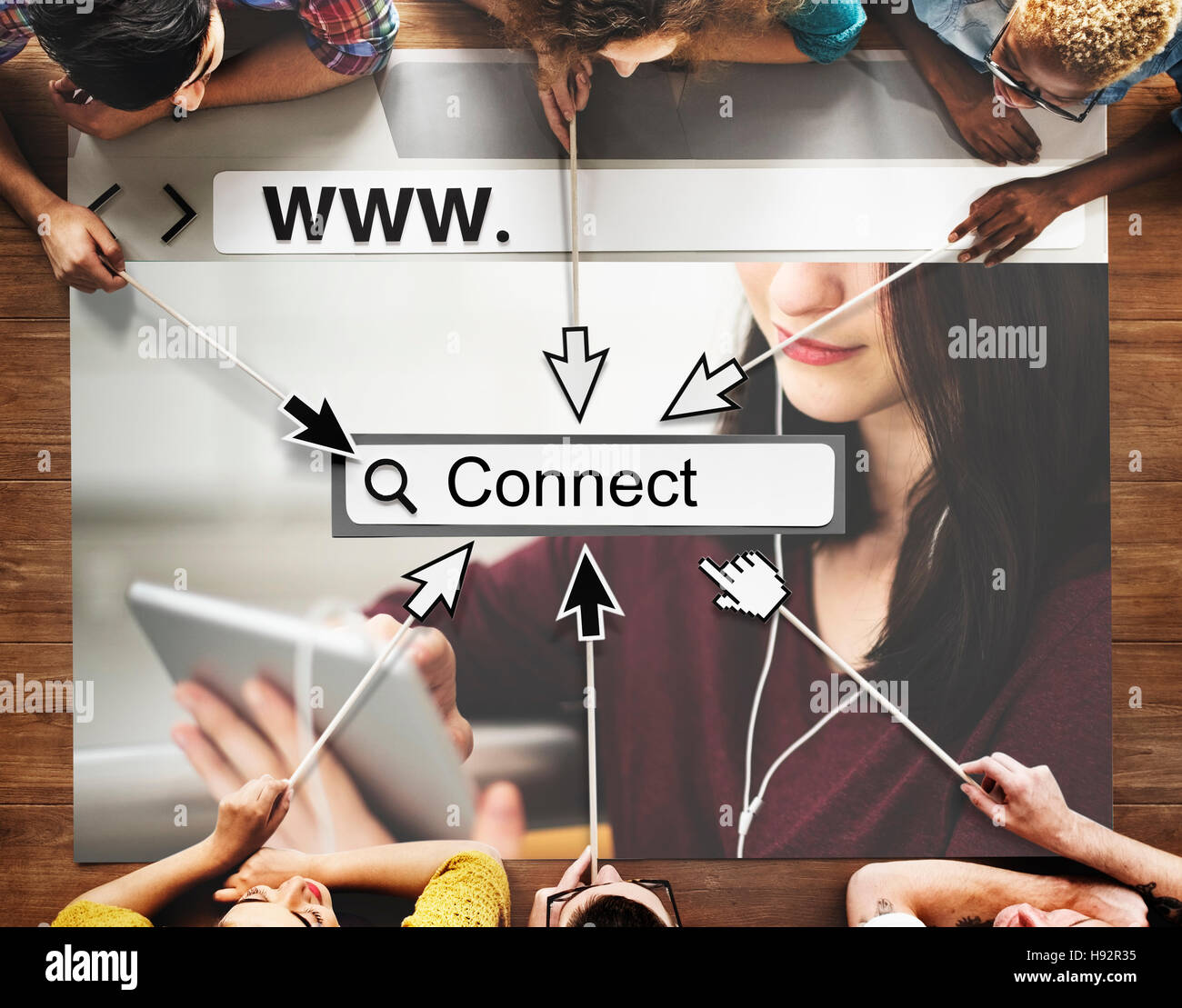 Link Netzwerk Website Online Technologiekonzept UI zu verbinden Stockfoto