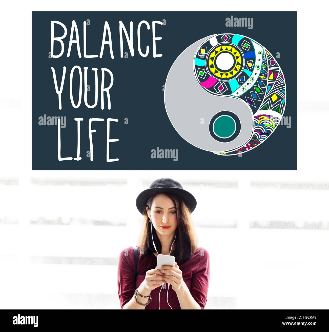 Ihr Leben Stabilität Work-Life Balance-Konzept Stockfoto