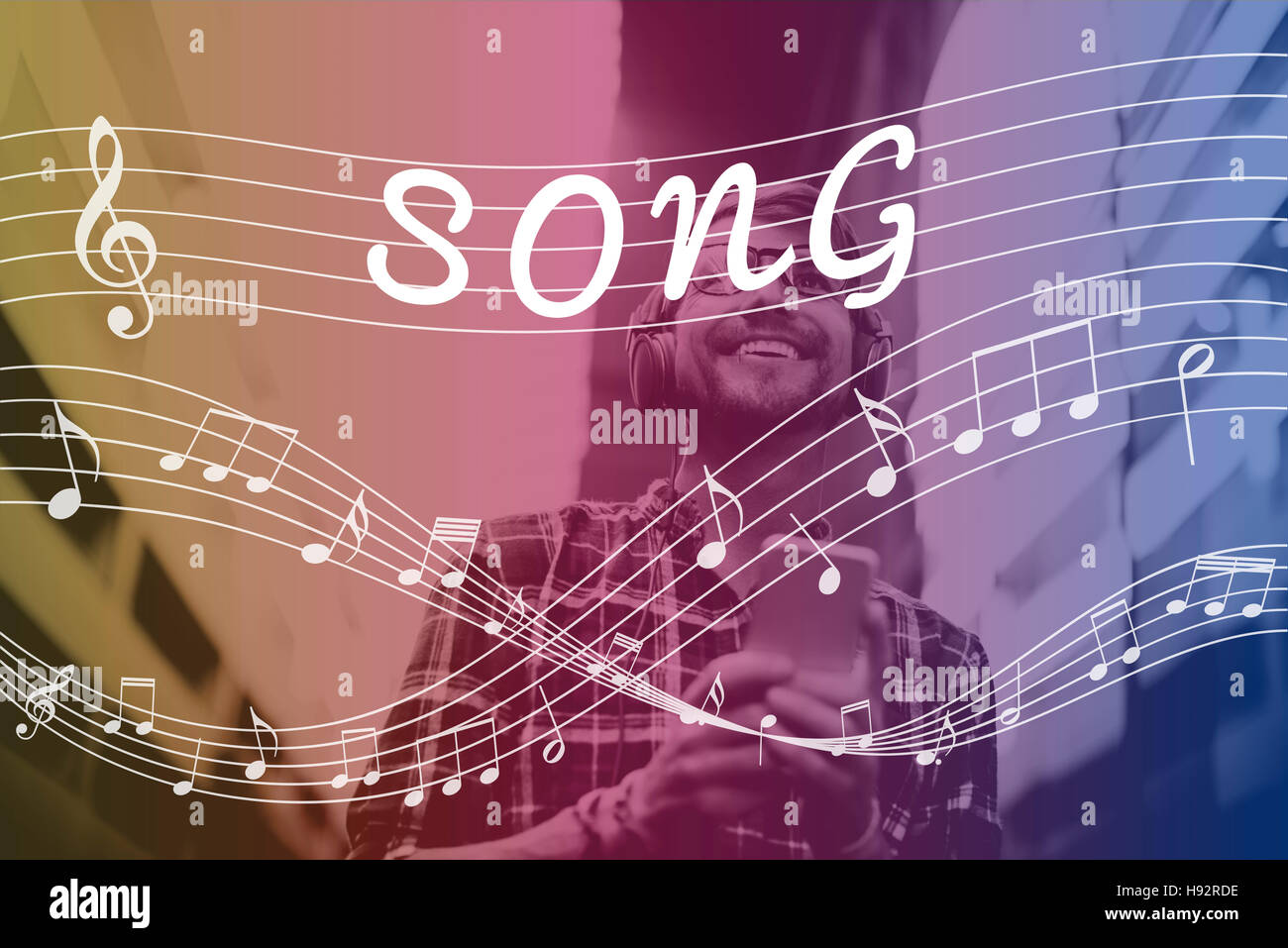 Melodie Musik Note Rhythmus Grafikkonzept Stockfoto