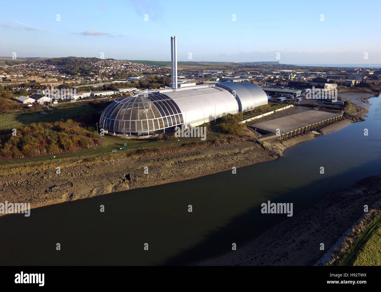 Müllverbrennungsanlage in Newhaven, East Sussex Stockfoto