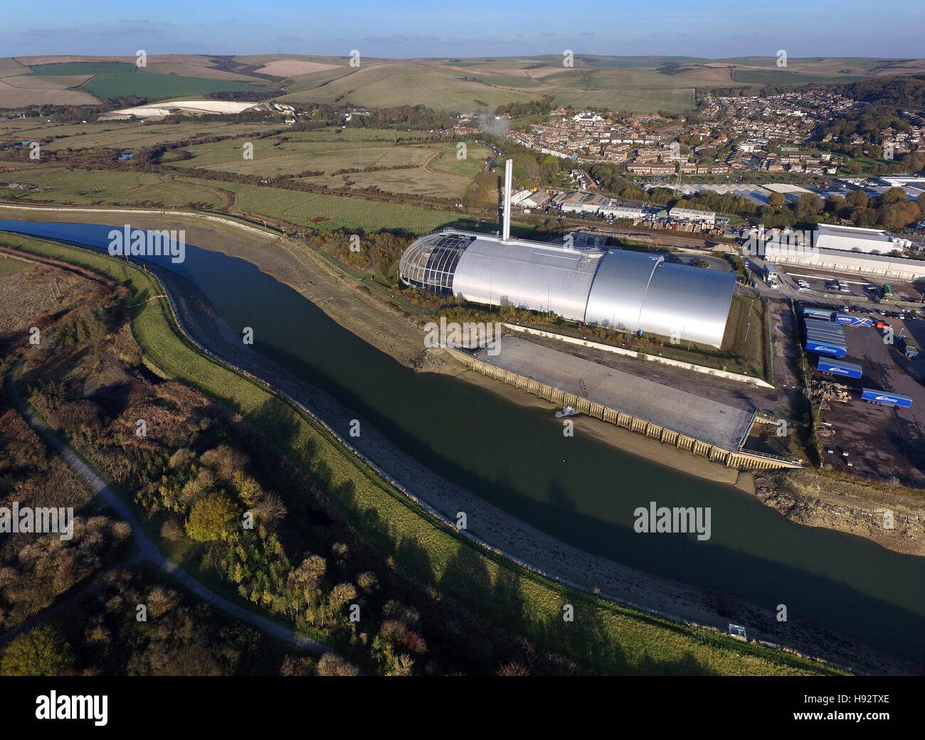 Müllverbrennungsanlage in Newhaven, East Sussex Stockfoto