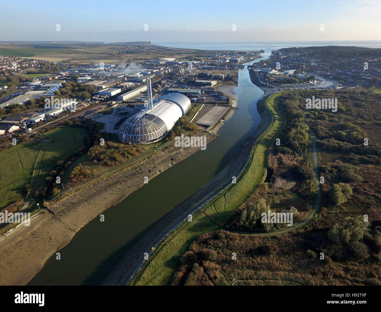 Müllverbrennungsanlage in Newhaven, East Sussex Stockfoto
