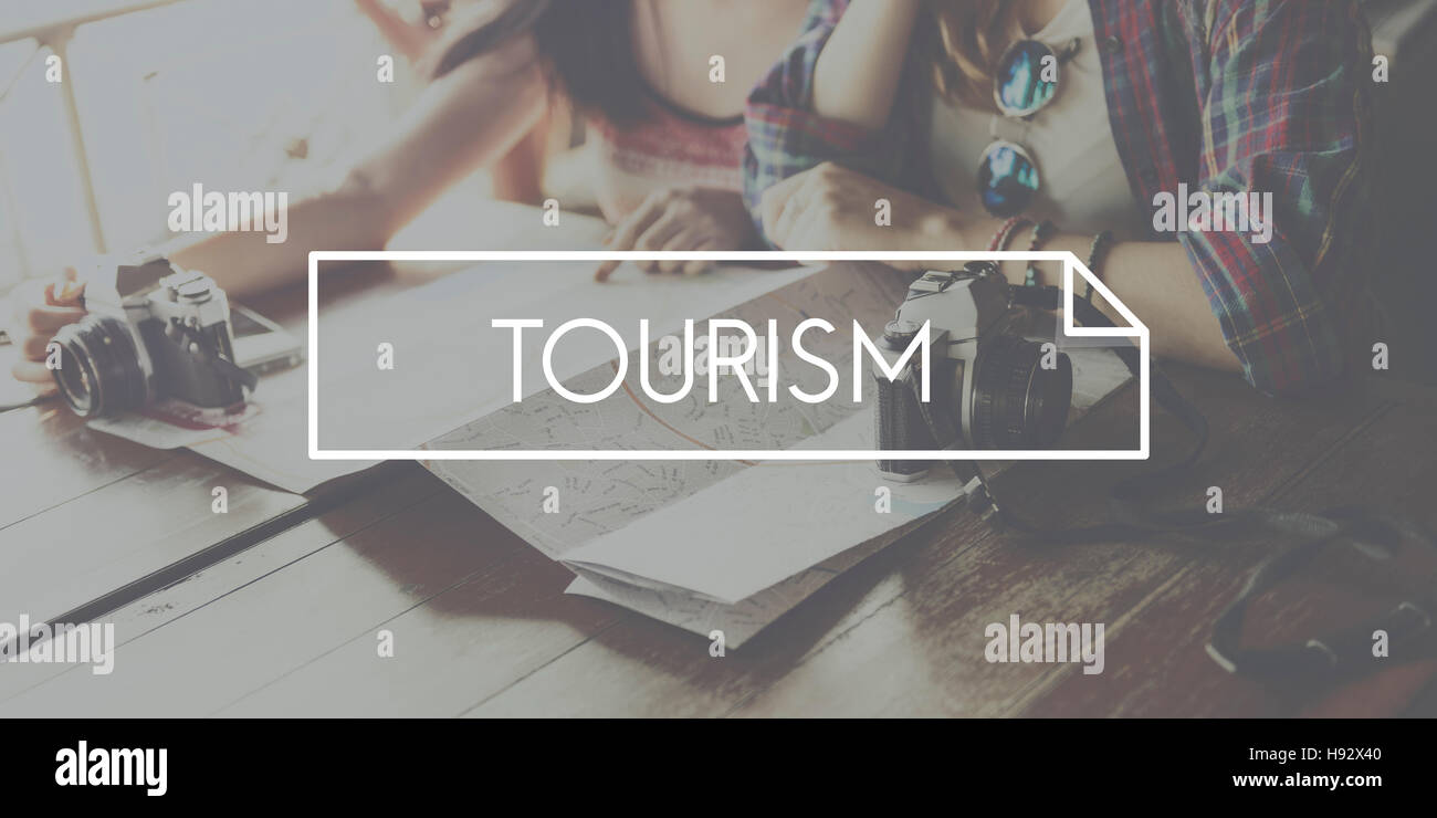 Reise Tourismus weltweit Fernweh-Lifestyle-Konzept Stockfoto