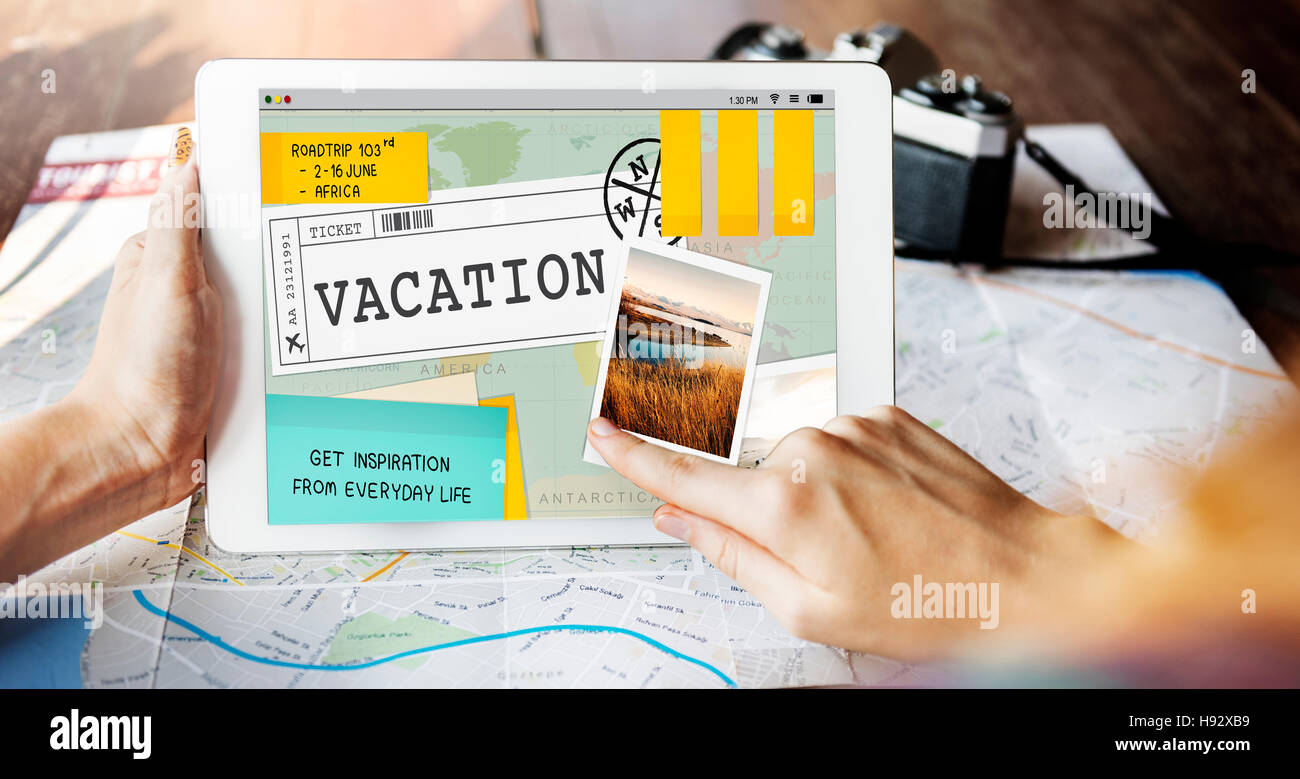 Reise Reisen Destinatiion entdecken Sie Tour-Konzept Stockfoto