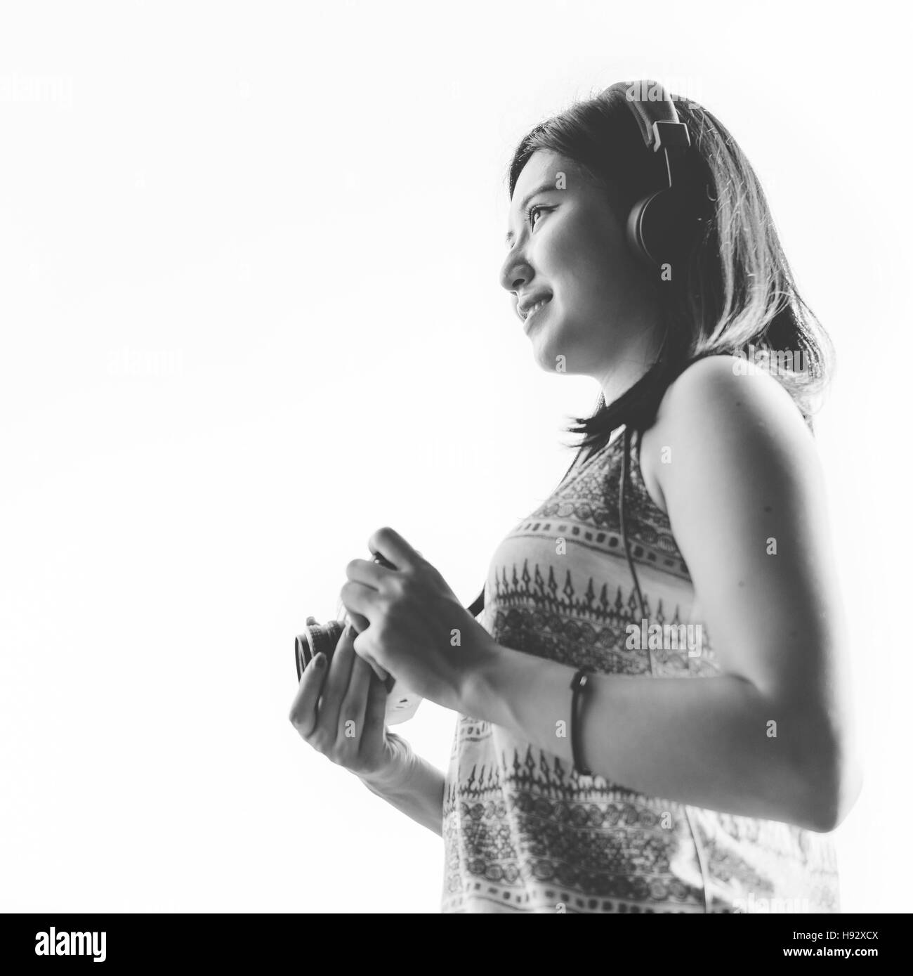 Mädchen-Abenteuer-Hangout Reisen Urlaub Fotografie Konzept Stockfoto