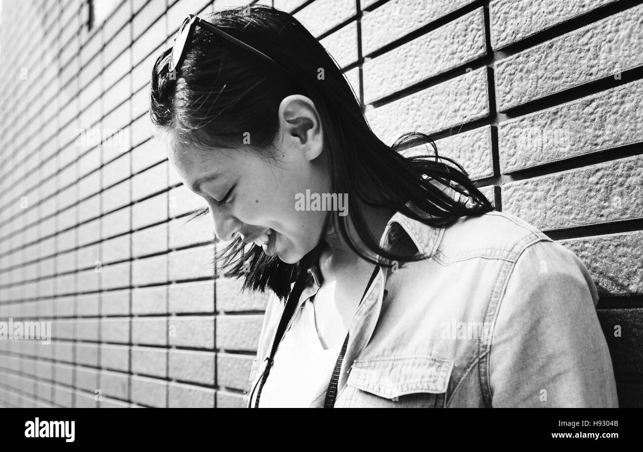 Reise-Frau-Urlaub-Lifestyle-Freiheit-Konzept Stockfoto