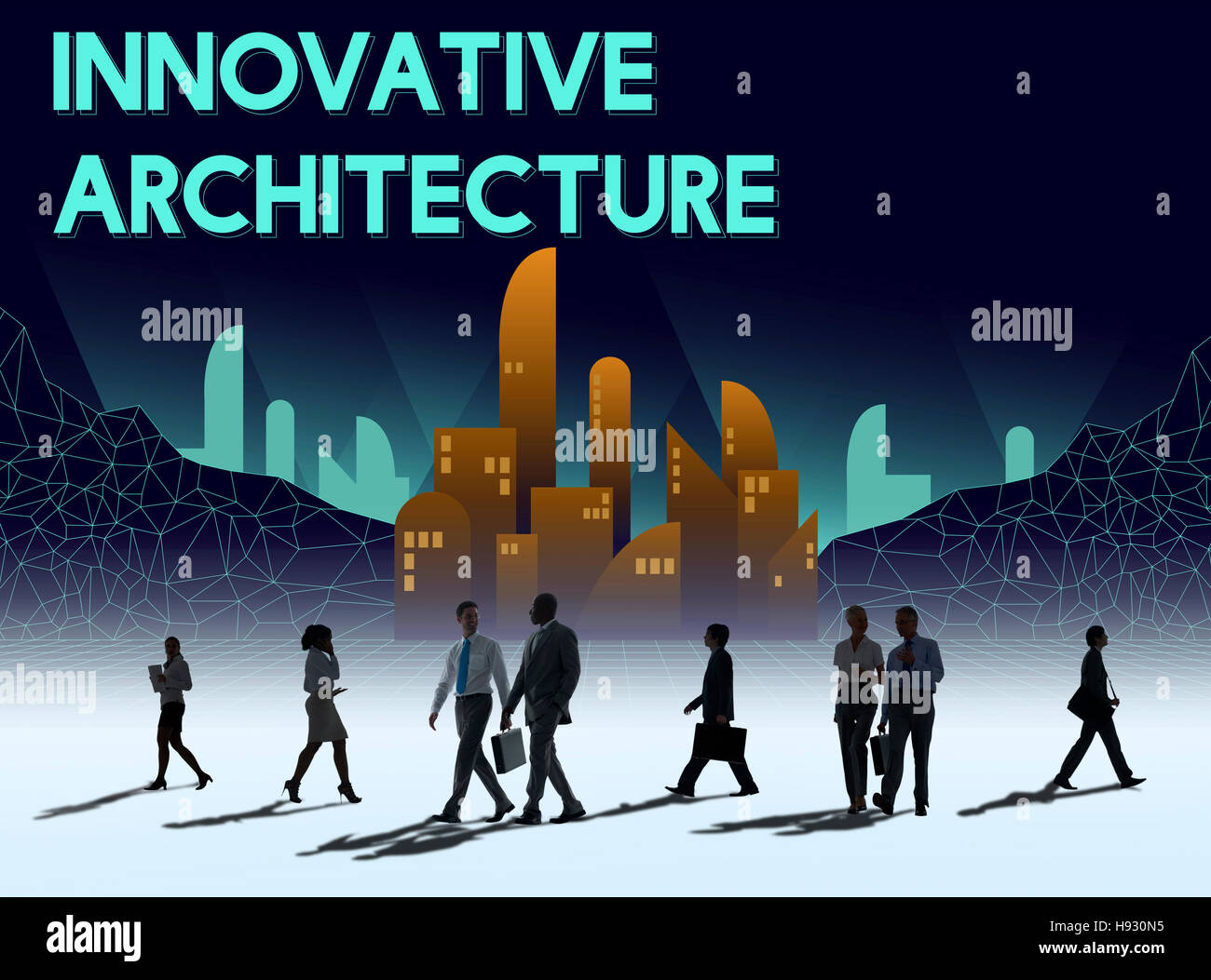 Innovativ Innovative Architektur Wolkenkratzer Strukturkonzept Stockfoto
