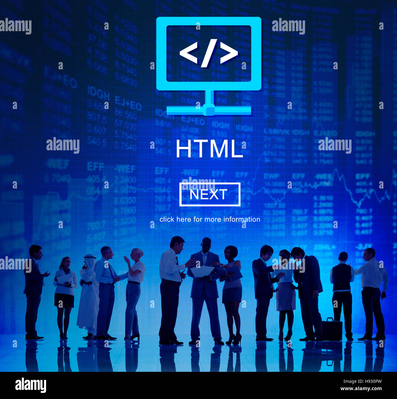 HTML-Web-Entwicklung, Programmierung Sprache Konzept Stockfoto