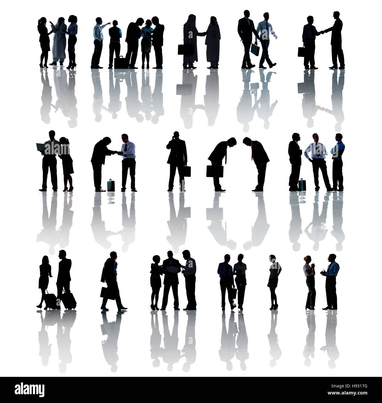 Geschäft Leute treffen Handshake Verbeugung Gruß Konzept Stockfoto