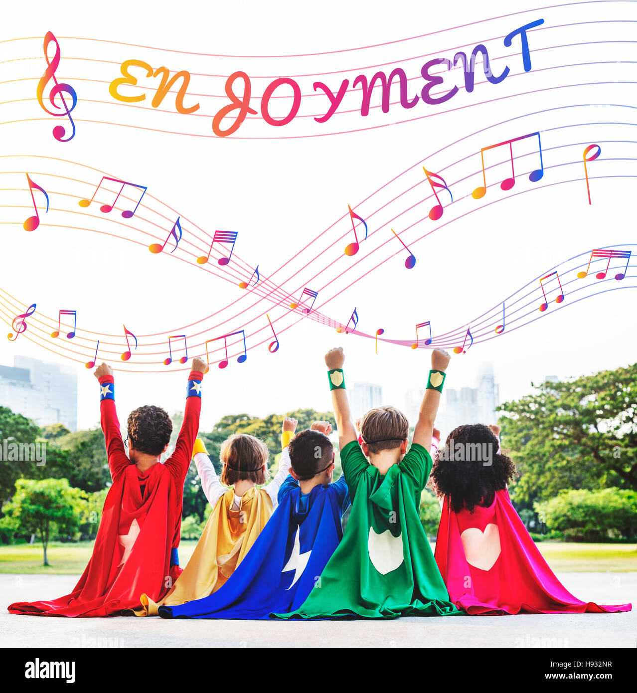 Musik Noten Entertainment Melodie hören-Konzept Stockfoto