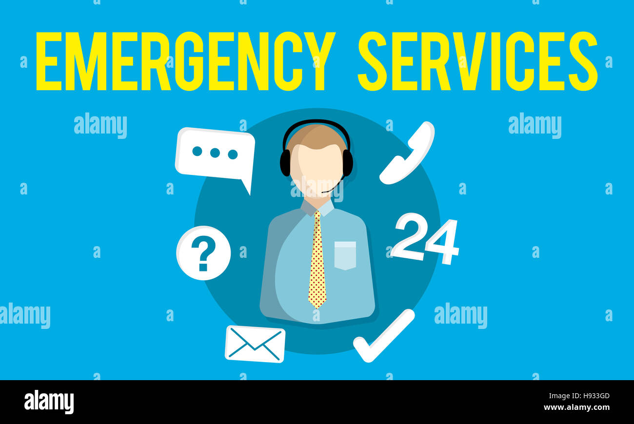 Notfall Service Dringlichkeit-Helpline-Care-Service-Konzept Stockfoto