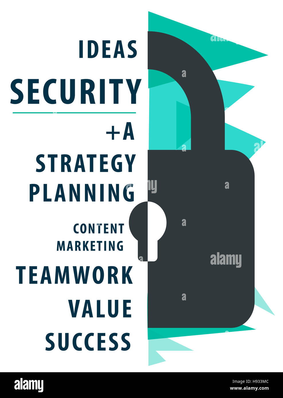 Sicherheit Strategie Content Überwachung Sperrkonzept Stockfoto