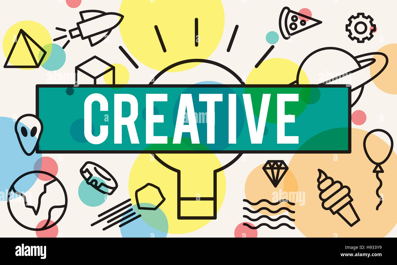 Kreativ Kreativität inspirieren Ideen Innovationskonzept Stockfoto