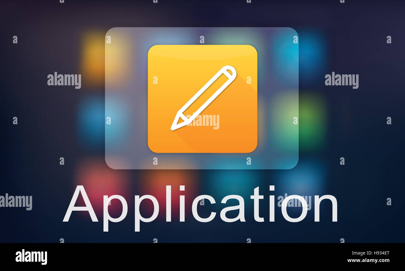 Mobile Anwendung Illustrator Kreativität Designkonzept Stockfoto
