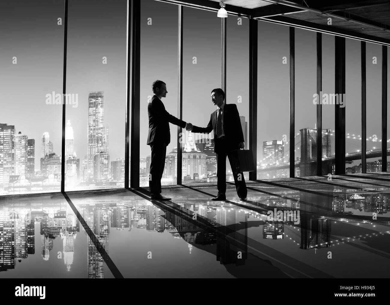 Geschäft Leute Hand Shake Büro City-Konzept Stockfoto