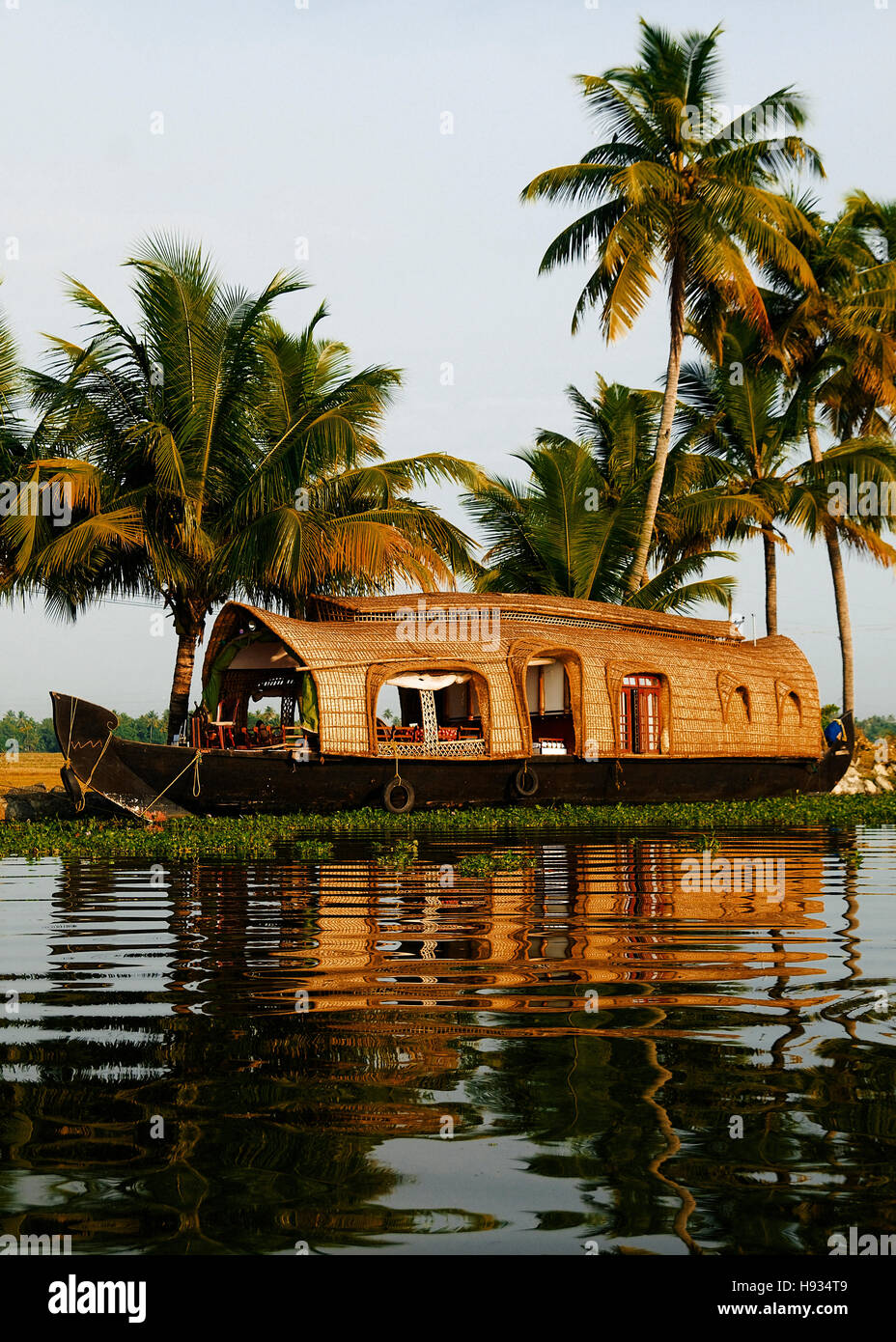 Hausboot in Kerala Backwaters Indien Konzept Stockfoto