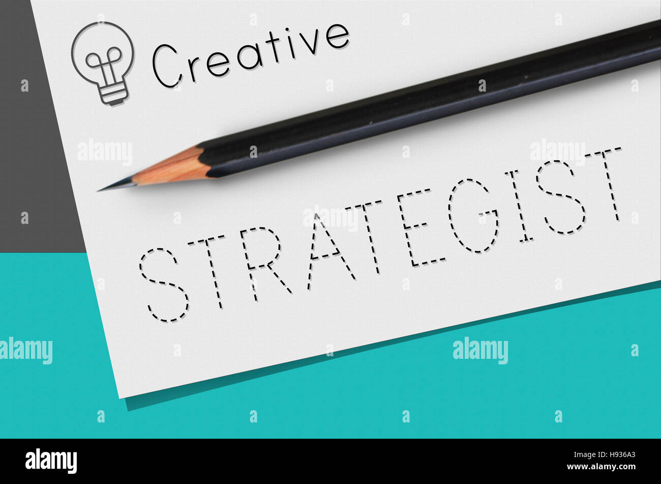 Strategize Stratege strategische Taktik Vision Concept Stockfoto