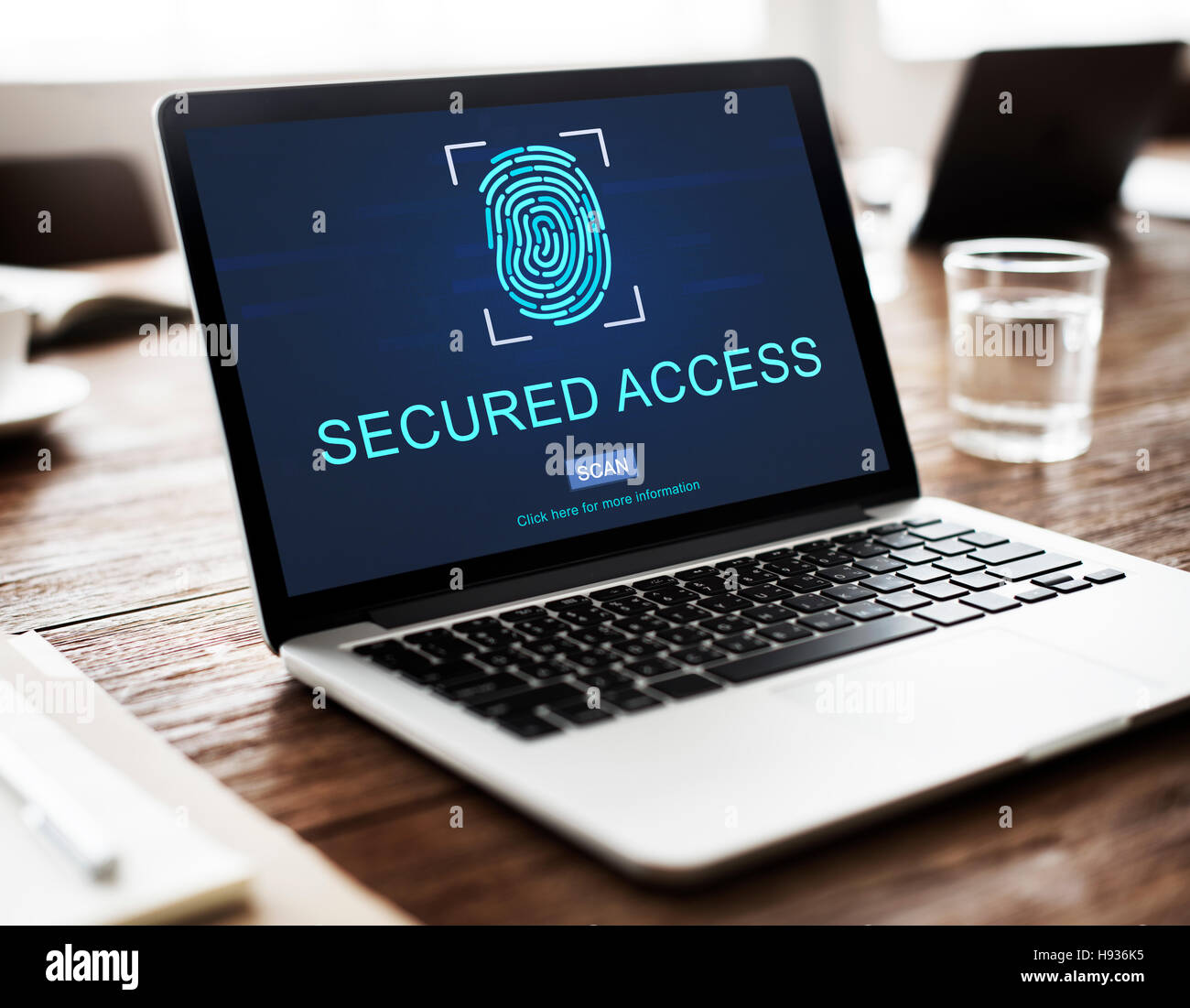 Technik Sicherheitskonzept Fingerabdruck Passwort Stockfoto