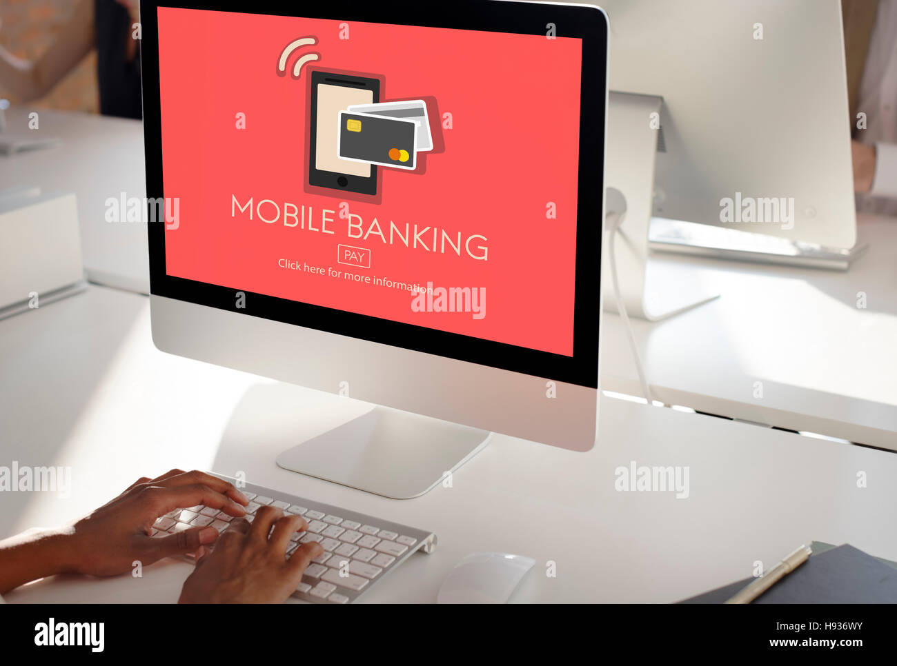 Online-Banking Mobile Wallet E-Banking-Konzept Stockfoto