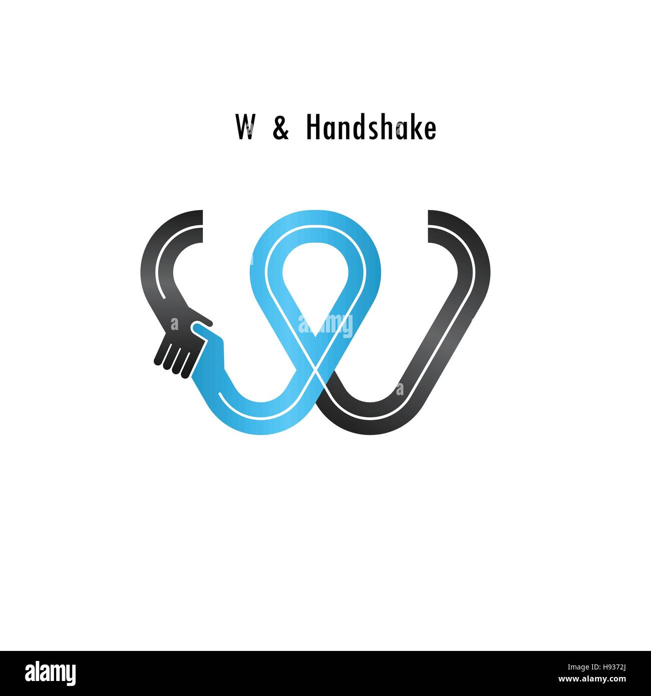 W-Briefsymbol abstrakte Logo Design Vektor-Vorlage. Business-Angebot, Partnerschaft-Symbol. Corporate Business und Industrie Logo Symbol. Vektor Stock Vektor