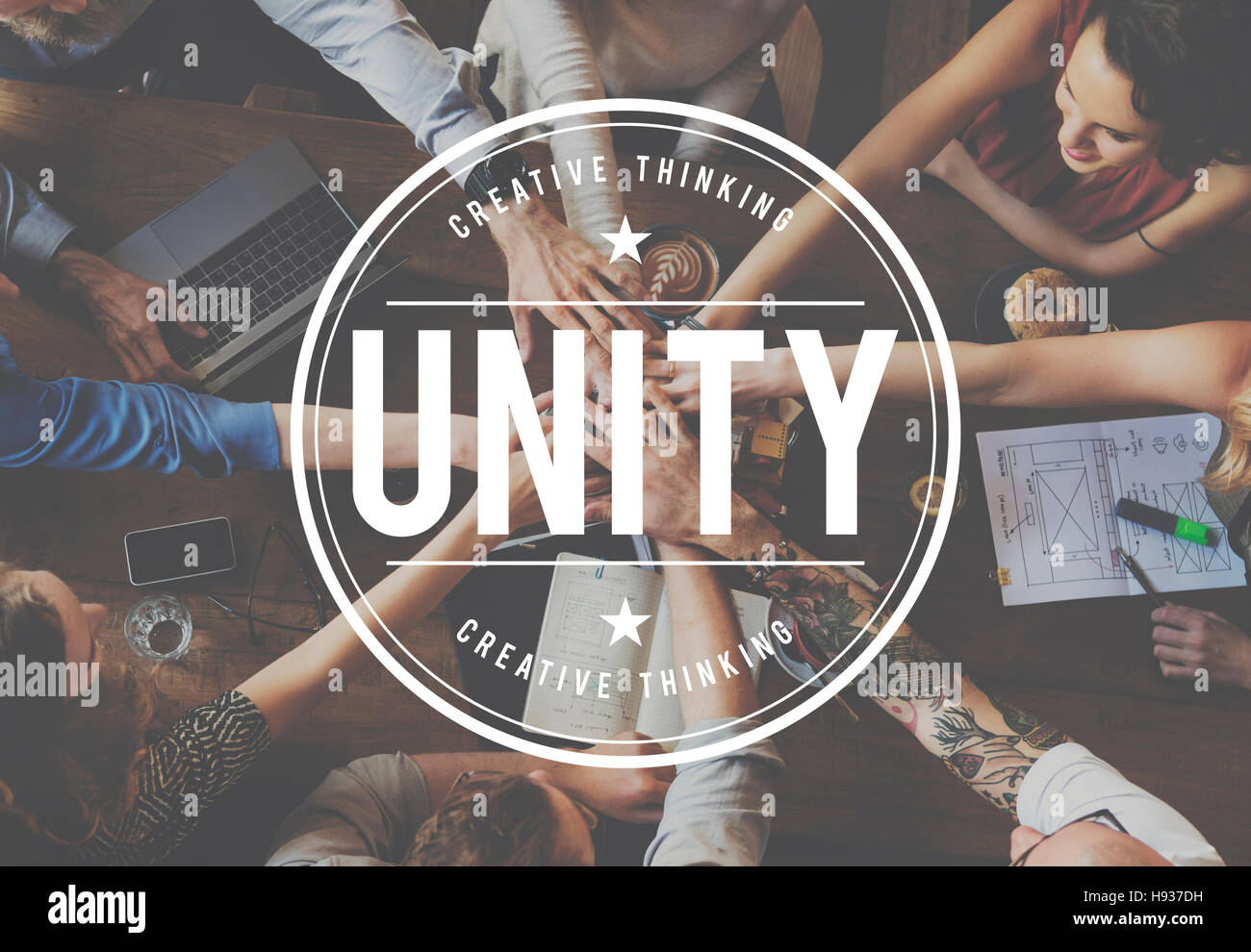 Einheit Union Zweisamkeit Teamarbeit Verbindung Konzept Stockfoto