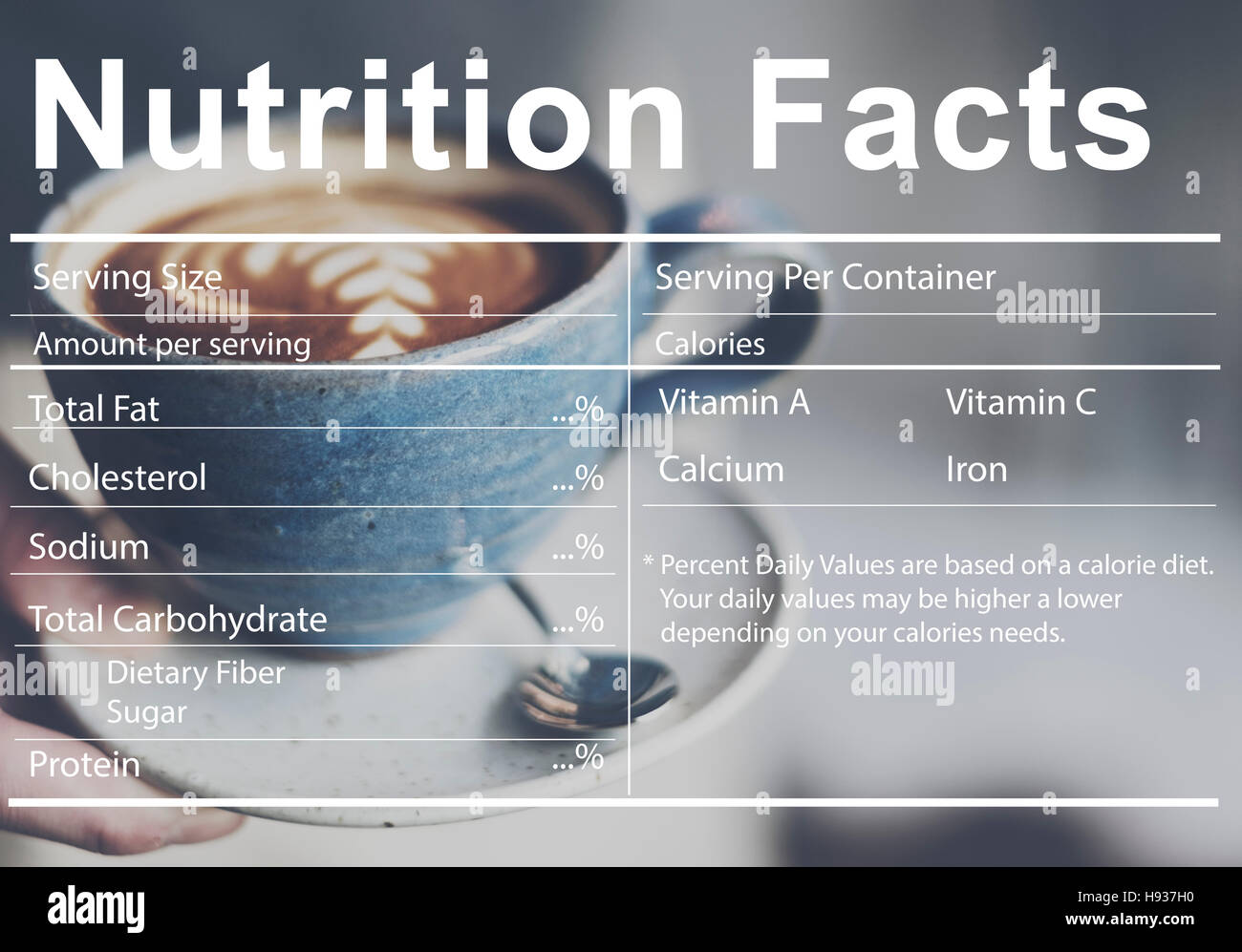 Fakten medizinische Diät Ernährung Ernährungskonzept Stockfoto