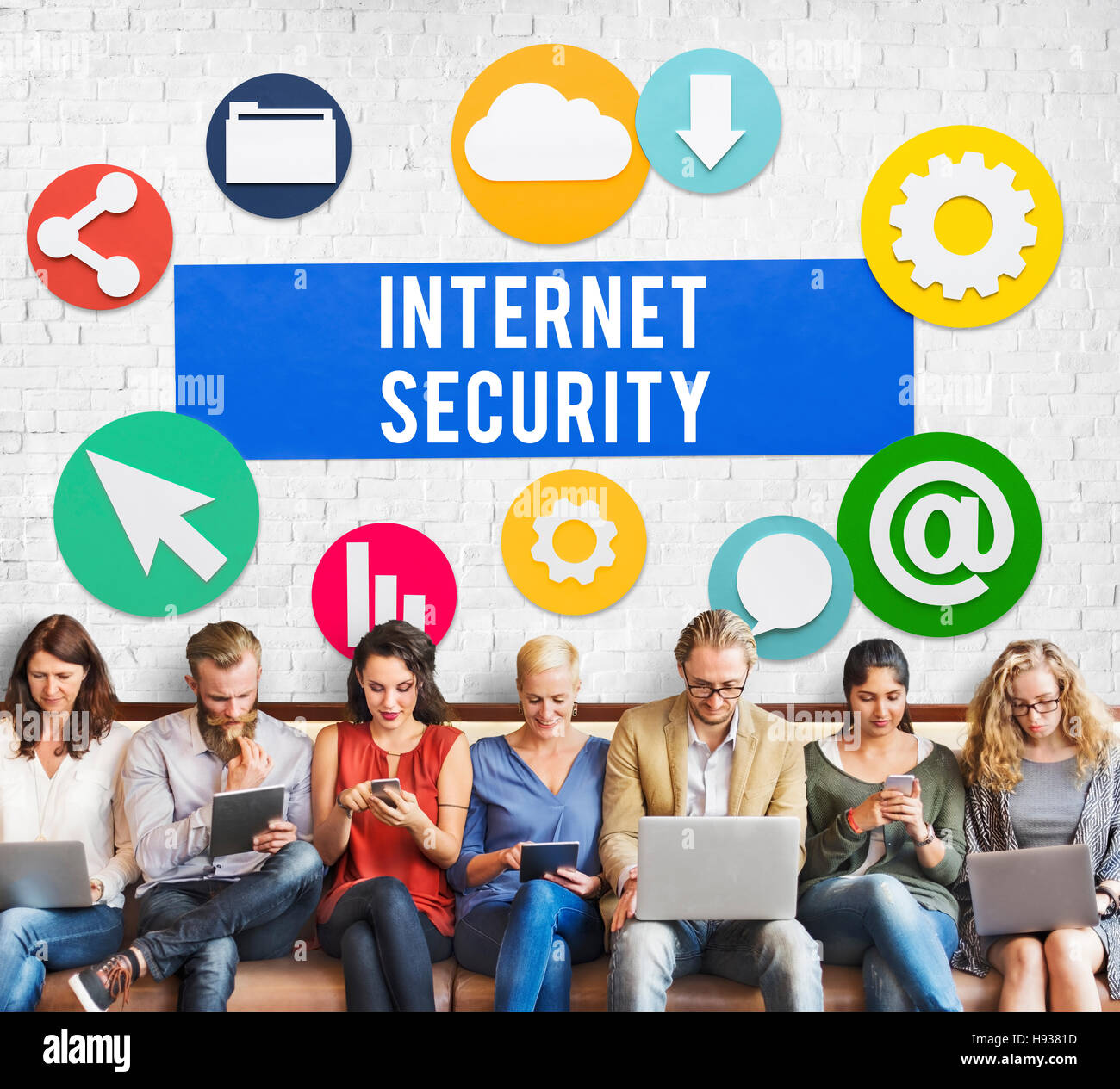 Internet-Sicherheit-Kommunikations-Technologie-Konzept Stockfoto